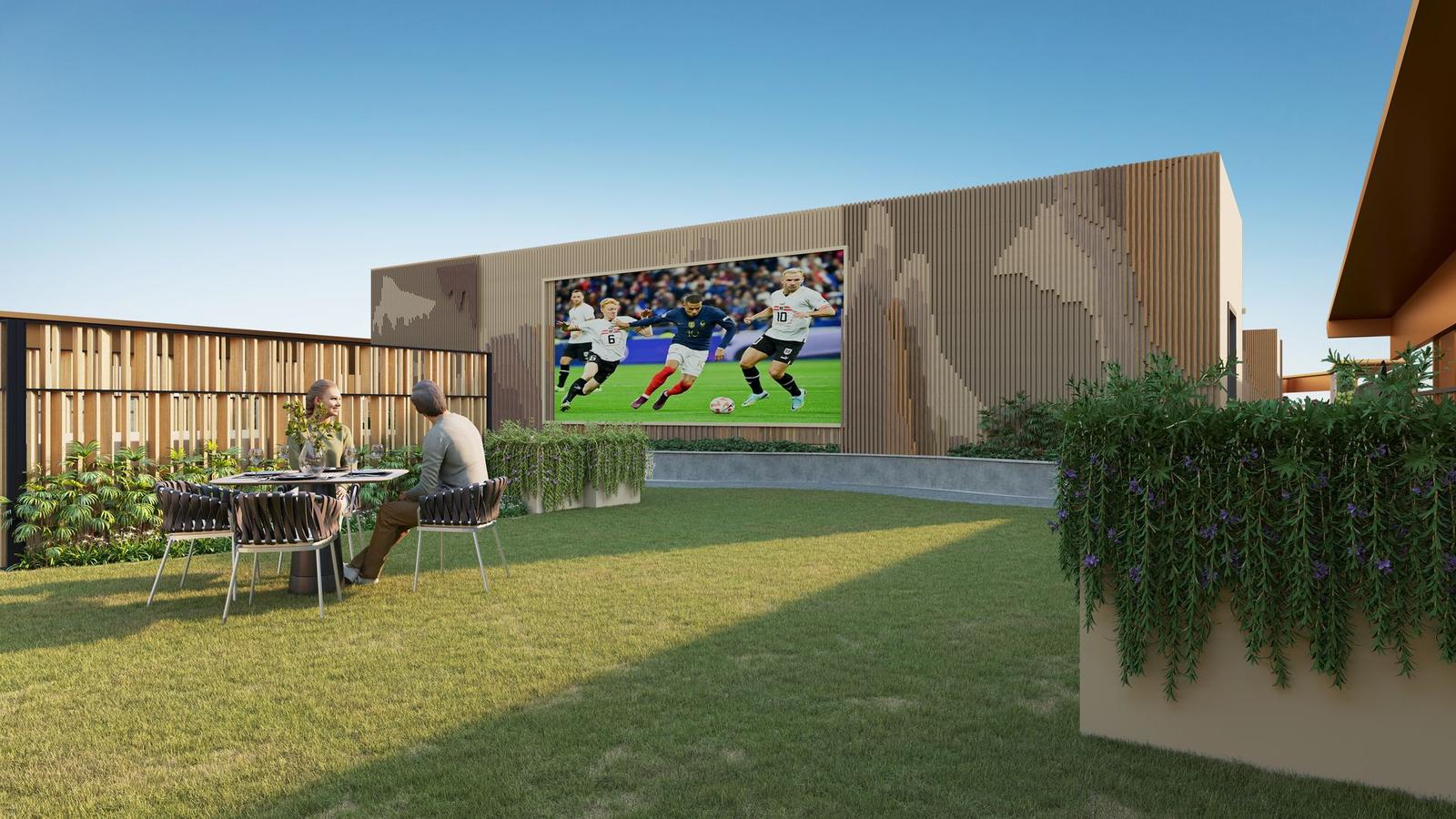 Rooftop dining and open-air screening lawn