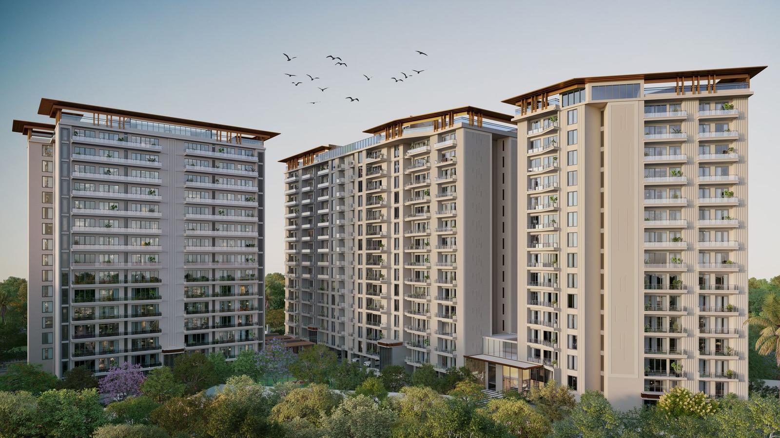 Eldeco Skywalk towers elevated view